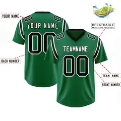 Kelly Green Two-Tone Shoulder Cut Authentic Football Jersey 2