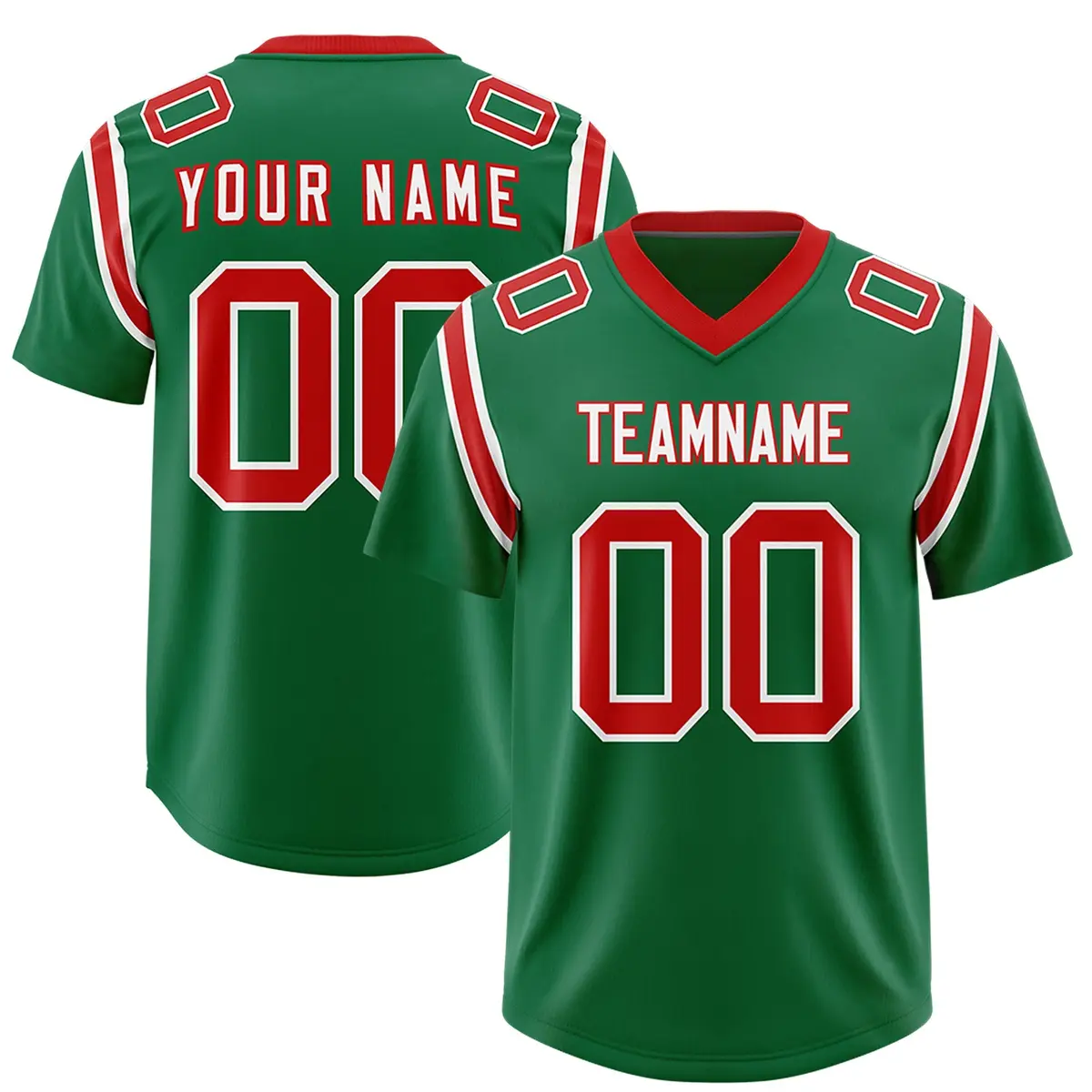Kelly Green Two-Tone Shoulder Cut Authentic Football Jersey