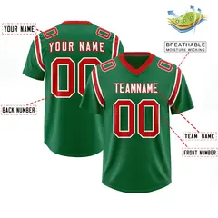Kelly Green Two-Tone Shoulder Cut Authentic Football Jersey 2