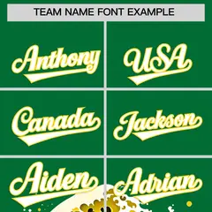 Kelly Green Wave Graffiti Baseball Jersey 3