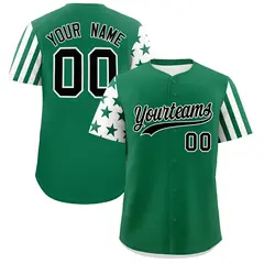 Kelly Green White American Flag Raglan Baseball Jersey