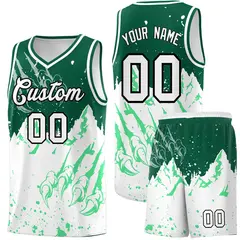 Kelly Green White Beast Pattern Sports Basketball Jersey