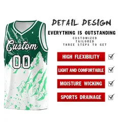 Kelly Green White Beast Pattern Sports Basketball Jersey 2