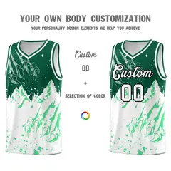 Kelly Green White Beast Pattern Sports Basketball Jersey 3