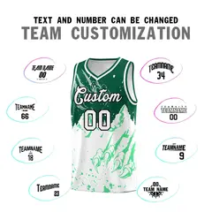 Kelly Green White Beast Pattern Sports Basketball Jersey 4