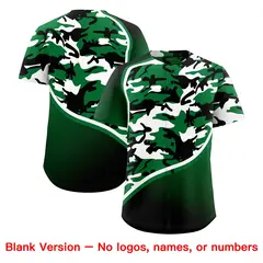 Kelly Green White Black Camo Gradient Baseball Jersey 2