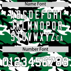 Kelly Green White Black Camo Gradient Baseball Jersey 6