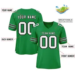 Kelly Green White-Black Classic Authentic Football Jersey 2