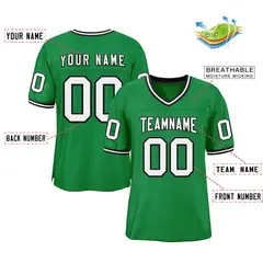 Kelly Green White-Black Classic Authentic Football Jersey 2