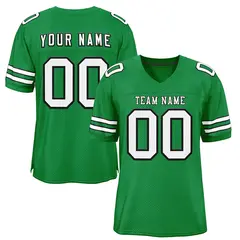 Kelly Green White-Black Classic Style Mesh Football Jersey