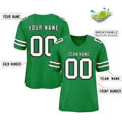 Kelly Green White-Black Classic Style Mesh Football Jersey 2