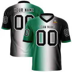 Kelly Green White-Black Gradient Football Jersey