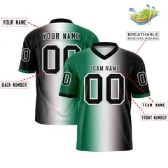 Kelly Green White-Black Gradient Football Jersey 2