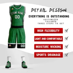 Kelly Green White Black Graffiti Lightning Basketball Jersey 2