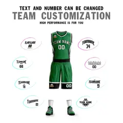 Kelly Green White Black Graffiti Lightning Basketball Jersey 4