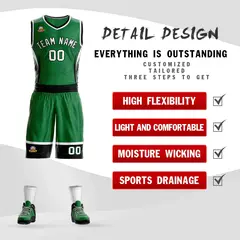 Kelly Green White Black Graffiti Lightning Basketball Jersey 2