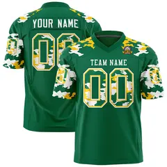 Kelly Green White Camo Authentic Football Jersey