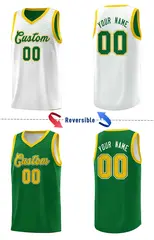 Kelly Green White Chest Slash Pattern Double Side Basketball Jersey 3