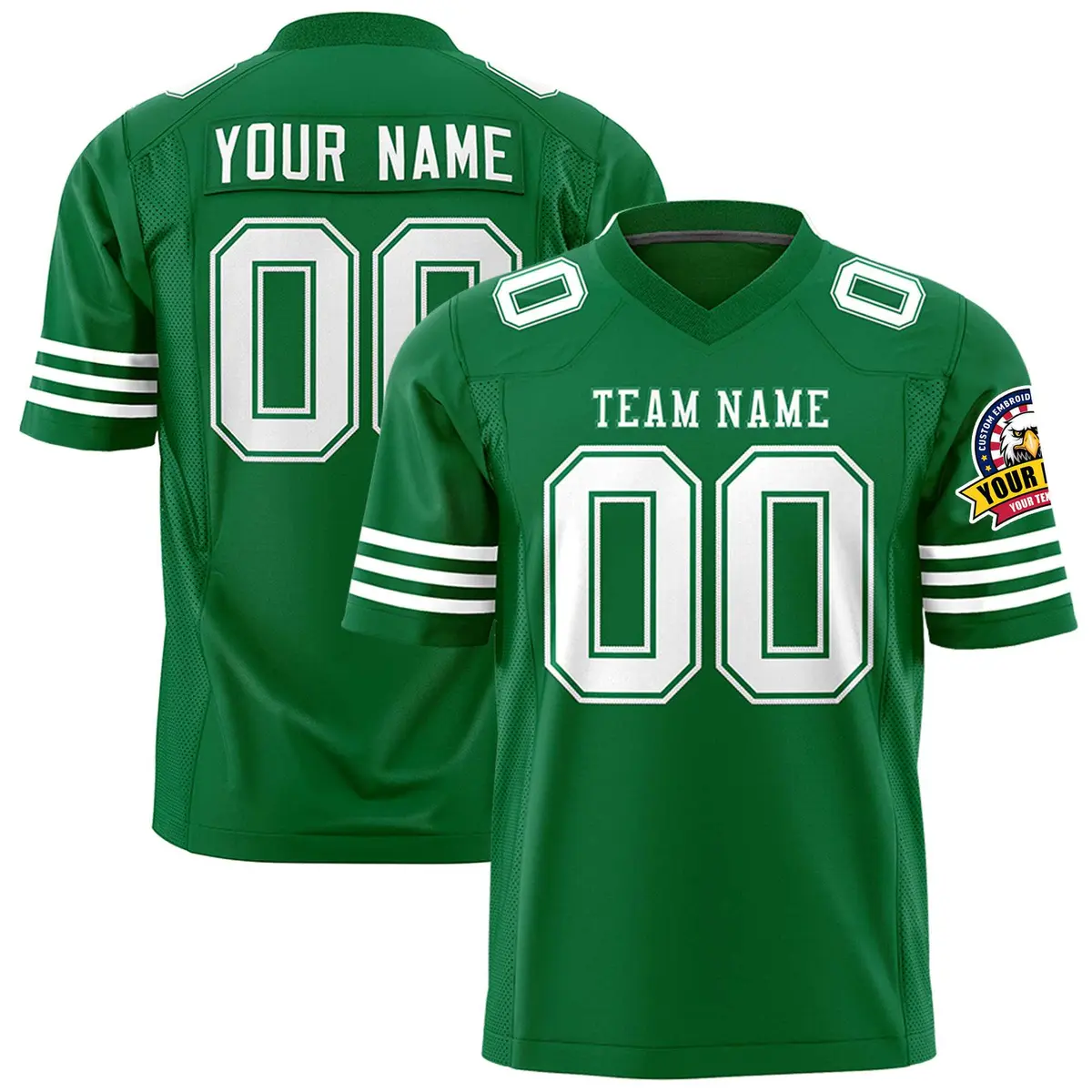 Kelly Green White Classic Authentic Football Jersey
