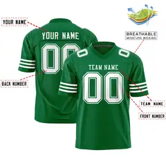 Kelly Green White Classic Authentic Football Jersey 2