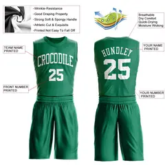 Kelly Green White Classic Basketball Jersey Set 3