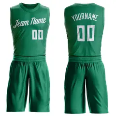 Kelly Green White Classic Basketball Jersey Set 1