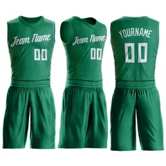 Kelly Green White Classic Basketball Jersey Set 2