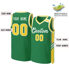 Kelly Green White Classic Mesh Basketball Jersey 2