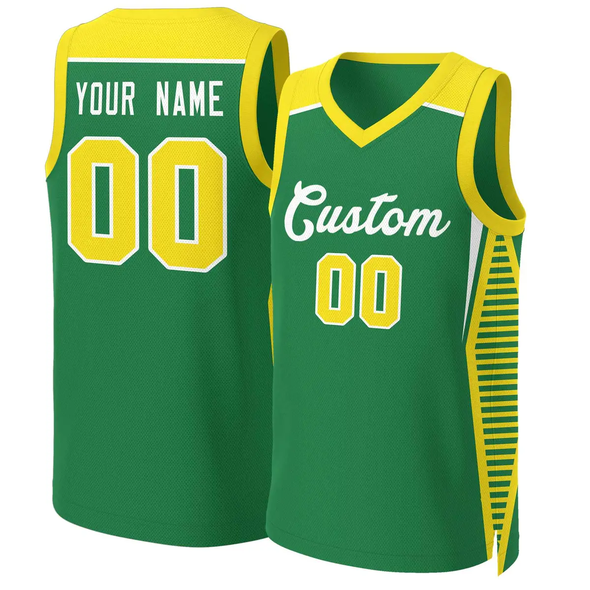 Kelly Green White Classic Mesh Basketball Jersey