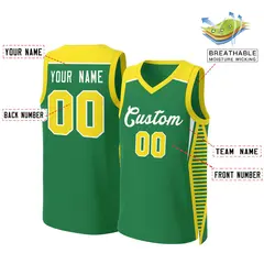 Kelly Green White Classic Mesh Basketball Jersey 2