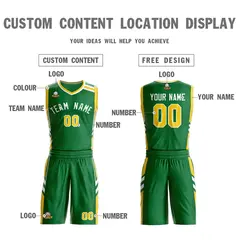 Kelly Green White Classic Mesh Basketball Jersey Sets 3