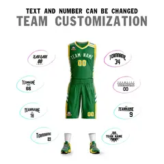 Kelly Green White Classic Mesh Basketball Jersey Sets 4
