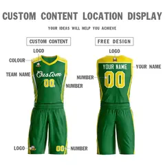 Kelly Green White Classic Mesh Basketball Jersey Sets 3