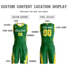 Kelly Green White Classic Mesh Basketball Jersey Sets 3