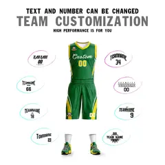 Kelly Green White Classic Mesh Basketball Jersey Sets 4