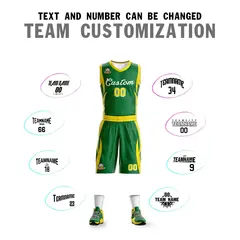 Kelly Green White Classic Mesh Basketball Jersey Sets 4