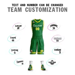 Kelly Green White Classic Mesh Basketball Jersey Sets 4