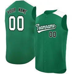 Kelly Green White Classic Sleeveless Baseball Jersey 1