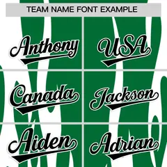Kelly Green White Flame Pattern Pullover Baseball Jersey 3