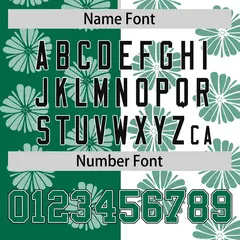 Kelly Green White Flower Graffiti Split Baseball Jersey 4