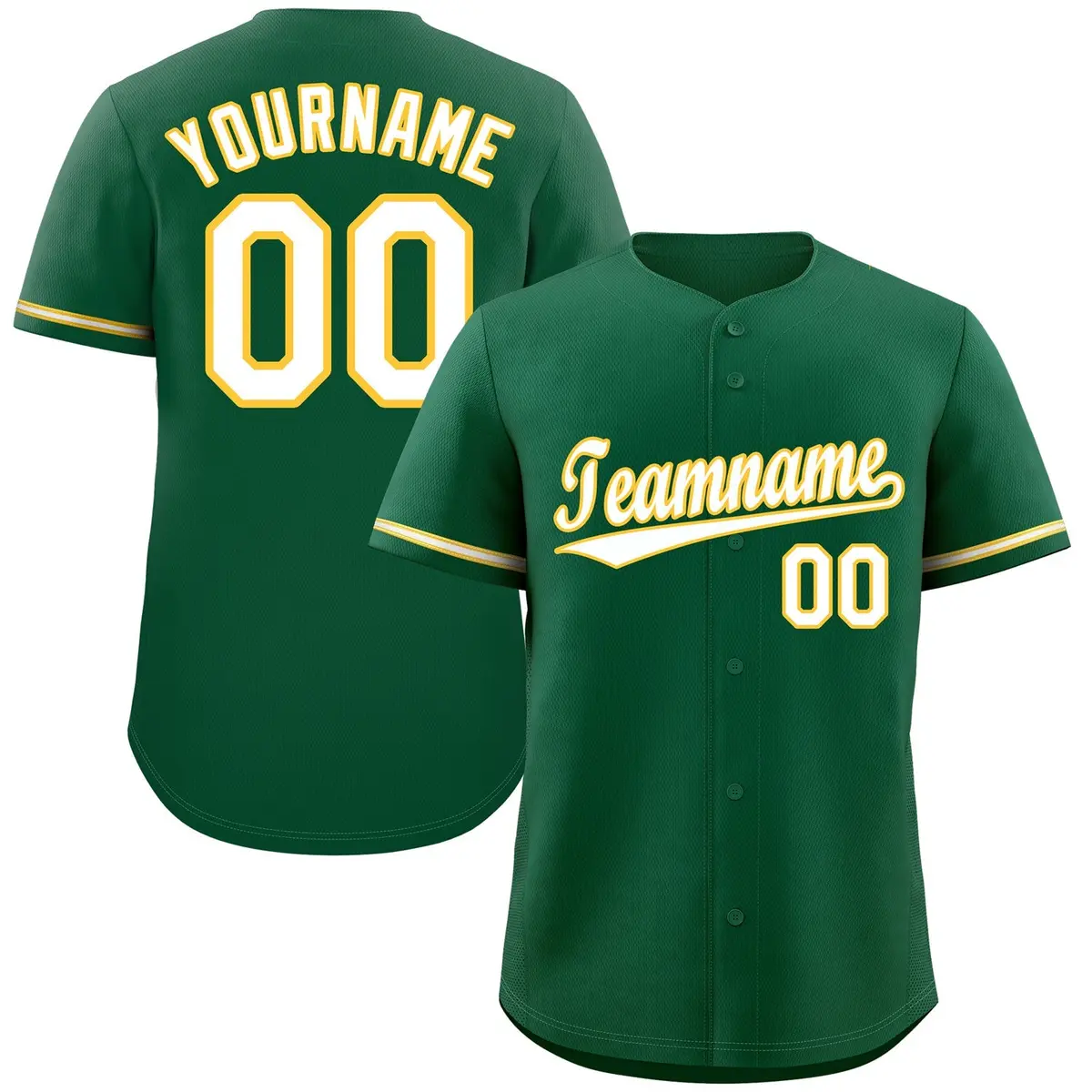 Kelly Green White-Gold Classic Authentic Baseball Jersey