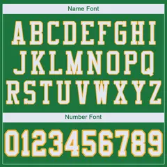 Kelly Green White-Gold Classic Style Mesh Football Jersey 3
