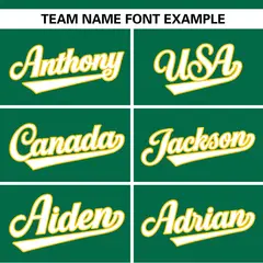 Kelly Green White-Gold Color Block Two-Button Softball Jersey 3