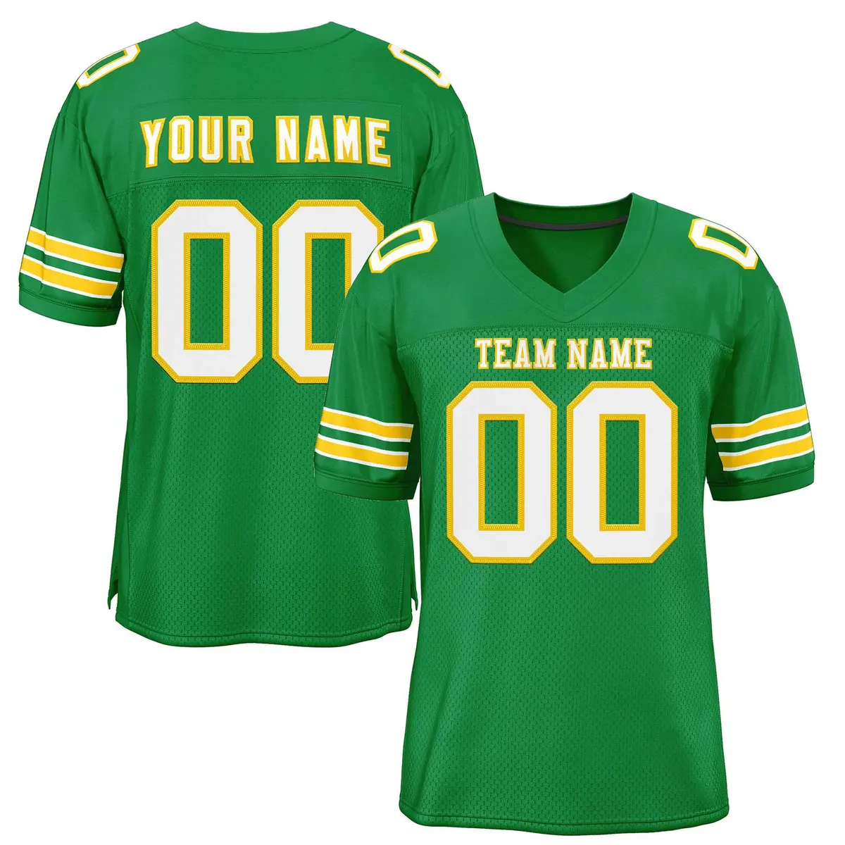 Kelly Green White-Gold Football Jersey