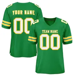 Kelly Green White-Gold Football Jersey 1