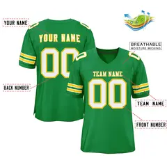 Kelly Green White-Gold Football Jersey 2