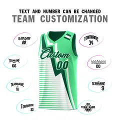 Kelly Green White Gradient Lightning Stripe Reversible Basketball Jersey Sets 4