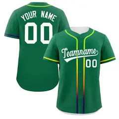 Kelly Green White Gradient Ribbed Authentic Baseball Jersey 1