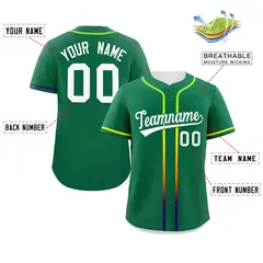 Kelly Green White Gradient Ribbed Authentic Baseball Jersey 2