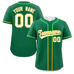 Kelly Green White Gradient Ribbed Authentic Baseball Jersey 1